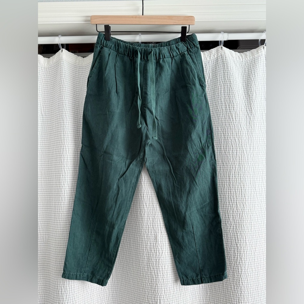 Zara Green Joggers with Relaxed Fit and Elastic Waistband